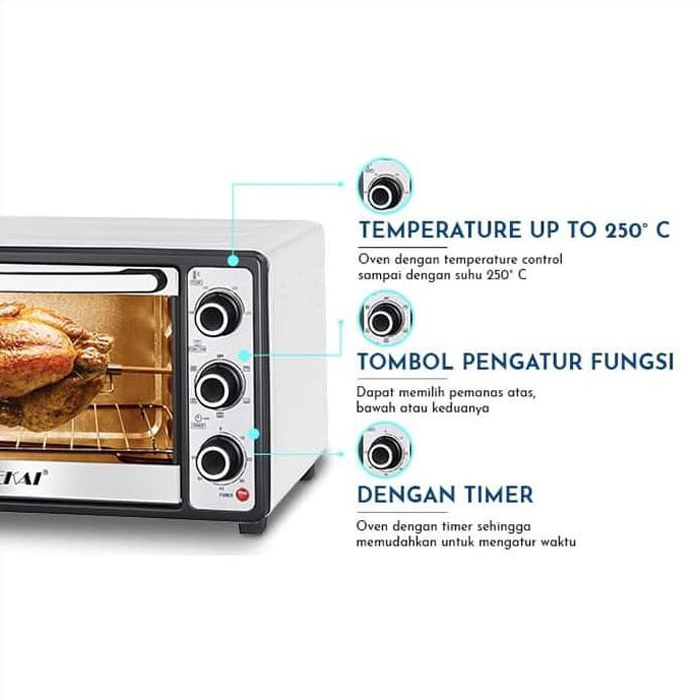 Sekai Oven Listrik 21 Liter - OV210WH - Putih 